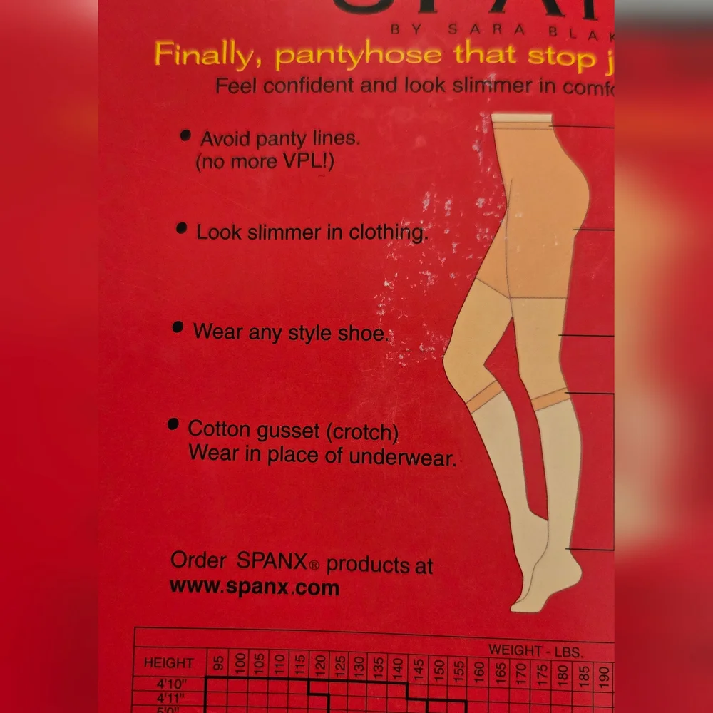 Spanx Sara Blakely Footless Bodyshaping Pantyhose Control Top Black Size B New